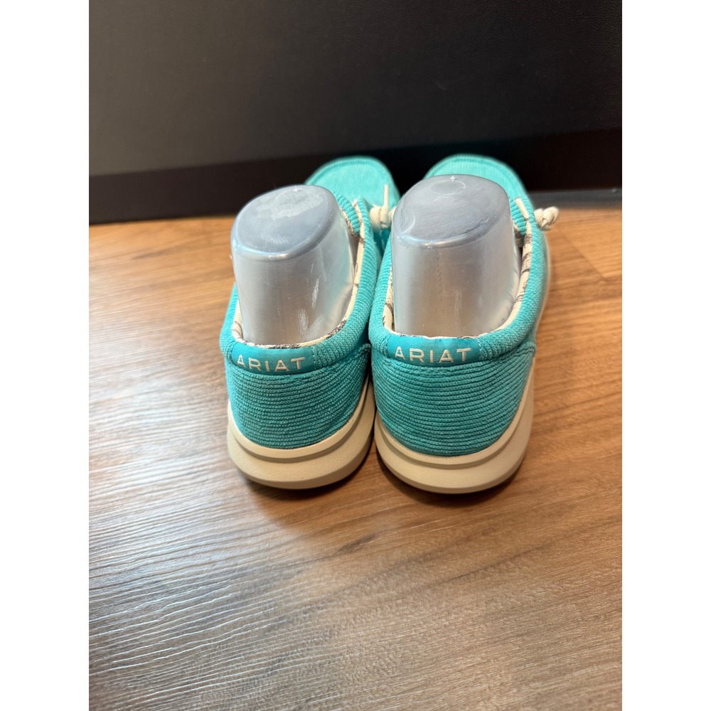 Ariat Hilo Turquoise Blue Corduroy Loafers Moc Toe Slip On Shoes Womens Size 10B - Picture 4 of 13
